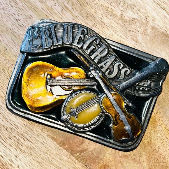Bergamot Brass Works 1985 Blue Grass Belt Buckle